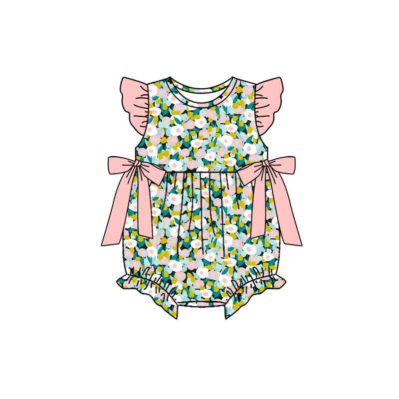 Pre order floral bubble romper for girl