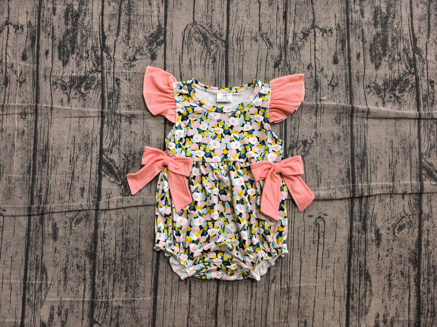 Pre order flutter sleeve floral bubble