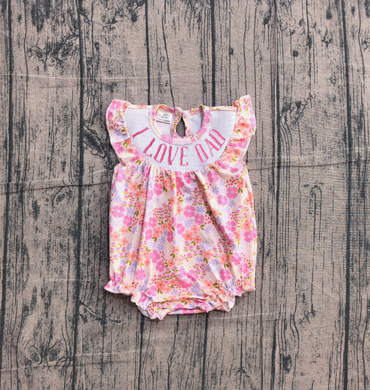 Pre order floral i love dad smock romper