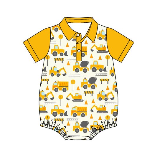 Pre order construction vehicles polo romper