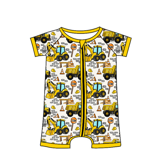 Pre order short sleeve zipper construction shorties