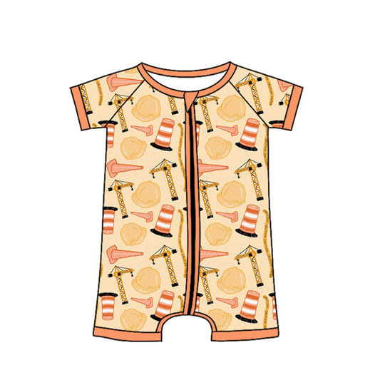 Pre order short sleeve zipper construction shorties