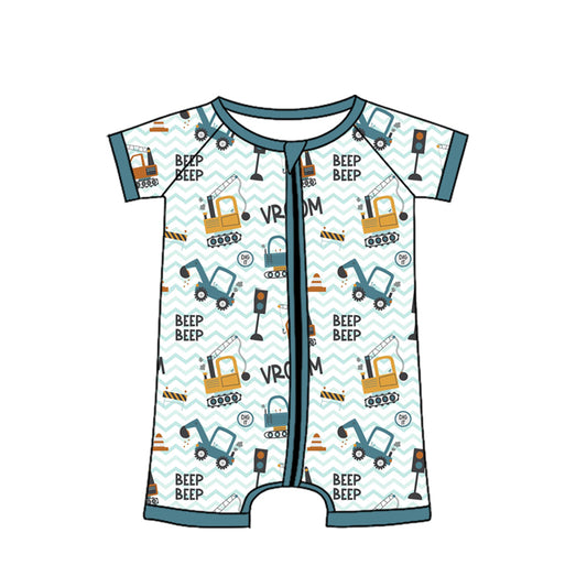 Pre order short sleeve zipper construction shorties