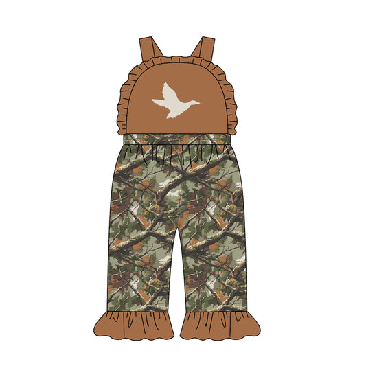 Pre order girls strap camo hunting romper