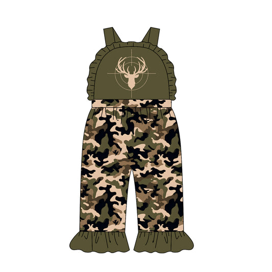 Pre order girls strap camo hunting romper