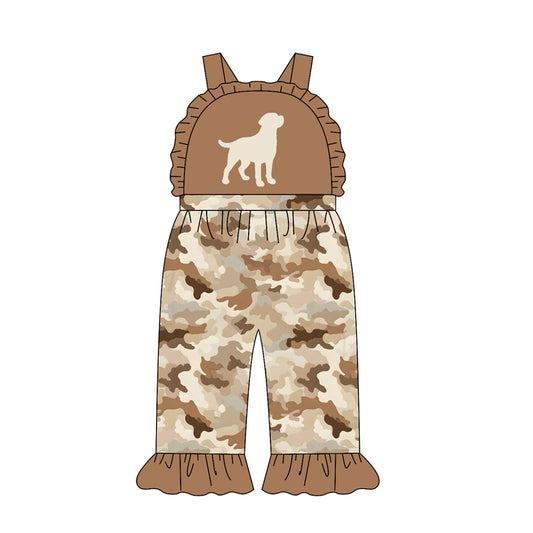 Pre order girls strap camo hunting romper
