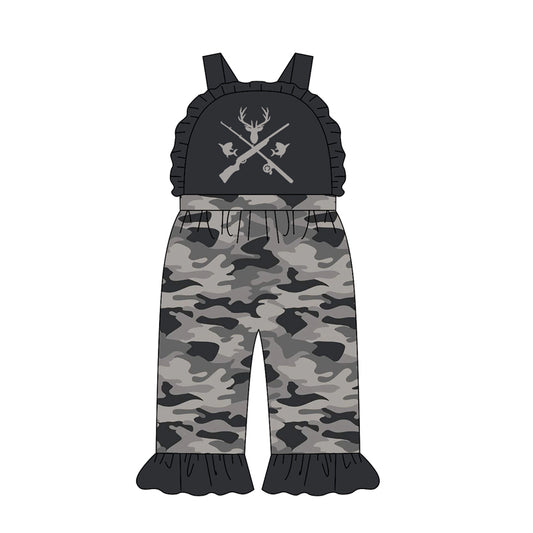 Pre order girls strap camo hunting romper