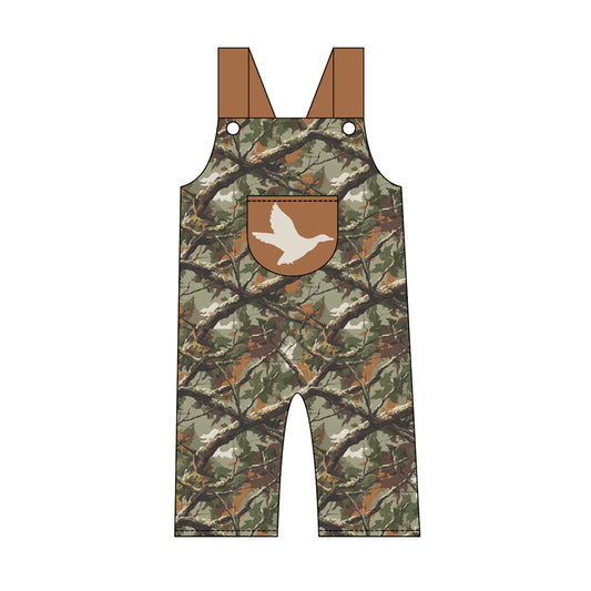 Pre order boys strap camo hunting romper