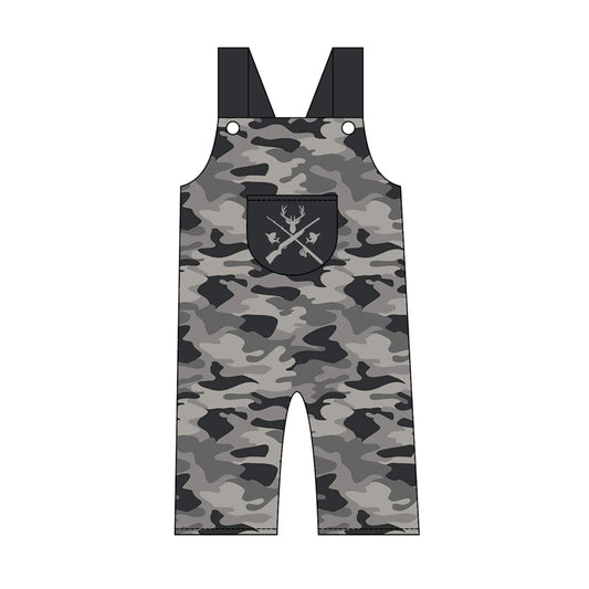 Pre order boys strap camo hunting romper