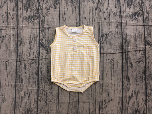 Pre order sleeveless yellow gingham boy bubble