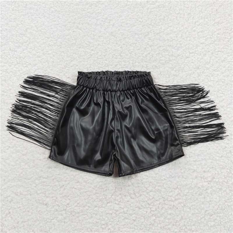 Match Baby Girls Tassels Fashion Sibling Sister Pleather Shorts