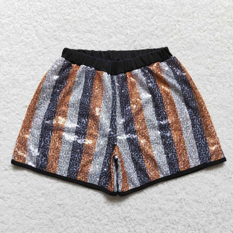 SS0120 Adult Black Golden Sequin Shorts