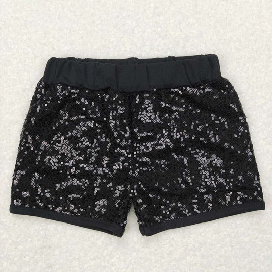 SS0121 black sequin shorts