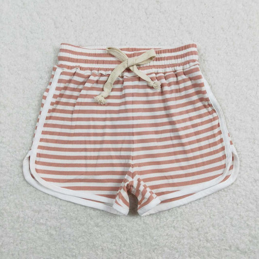 SS0211 Pink and orange striped shorts