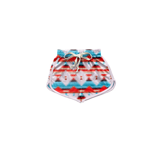 pre-order SS0246 Geometric blue and orange shorts