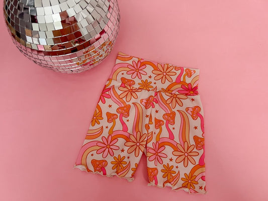 presale SS0283 Mushroom flower rainbow cycling shorts