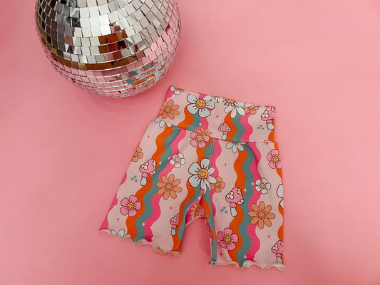 presale SS0284 Flower Mushroom Wavy Line Cycling Pants Shorts