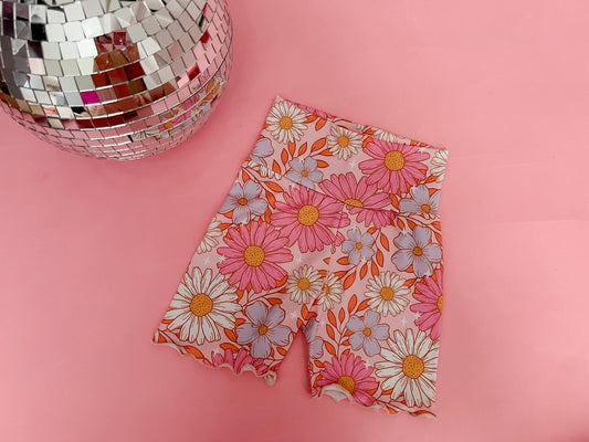 presale SS0285 Floral pink cycling shorts