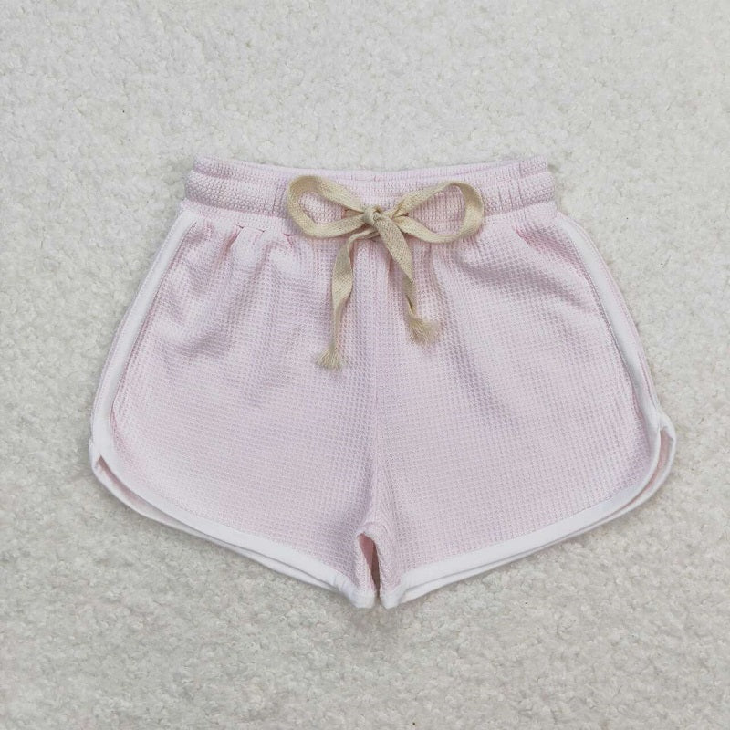 SS0326  Pale pink waffle shorts