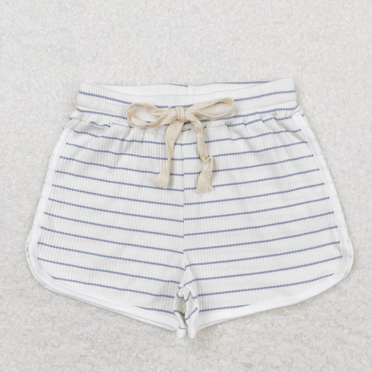 SS0334 Blue pinstripe white shorts