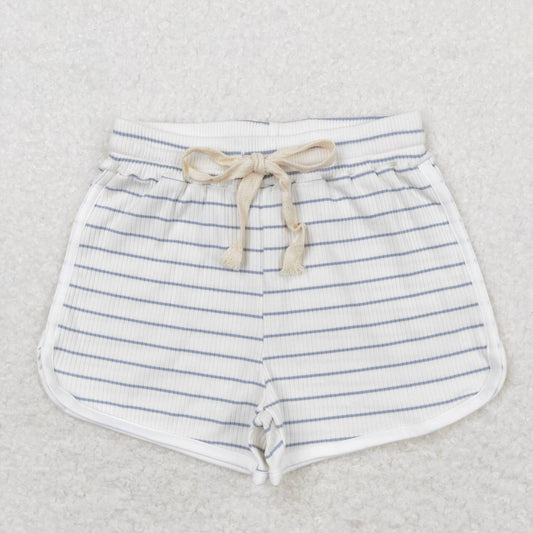 SS0334 Blue pinstripe white shorts