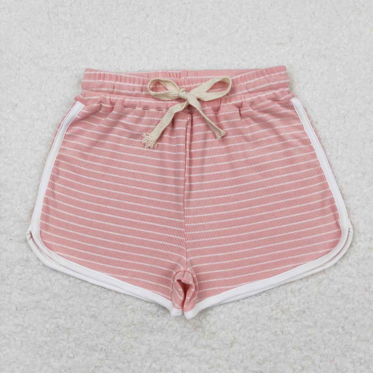SS0338 White Pinstripe Pink Shorts