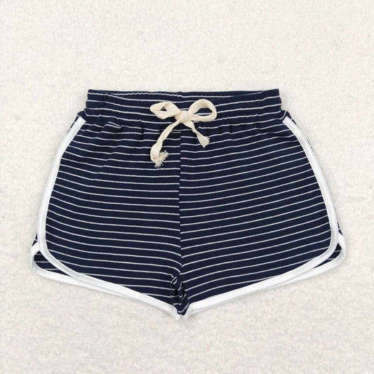 SS0343 White pinstripe navy shorts