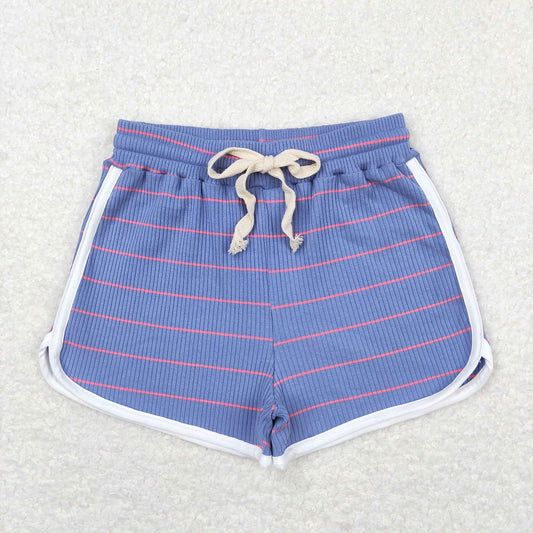 SS0344 Pink Pinstripe Blue Shorts
