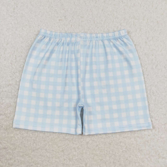 SS0353 Boys blue plaid shorts