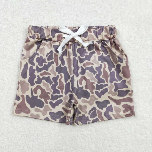 SS0372 Boys Camouflage Light Brown Shorts