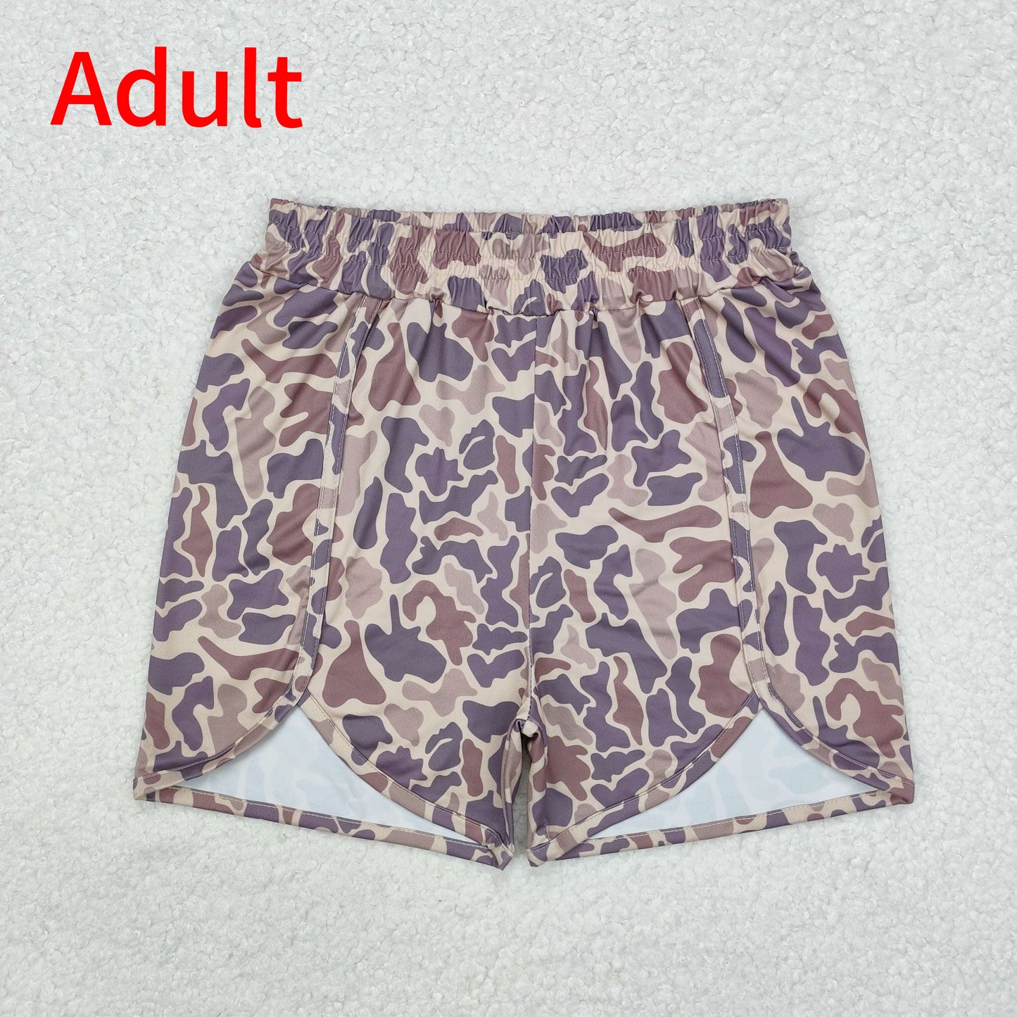 SS0374 Adult Women Grey Camo Hunting Summer Shorts