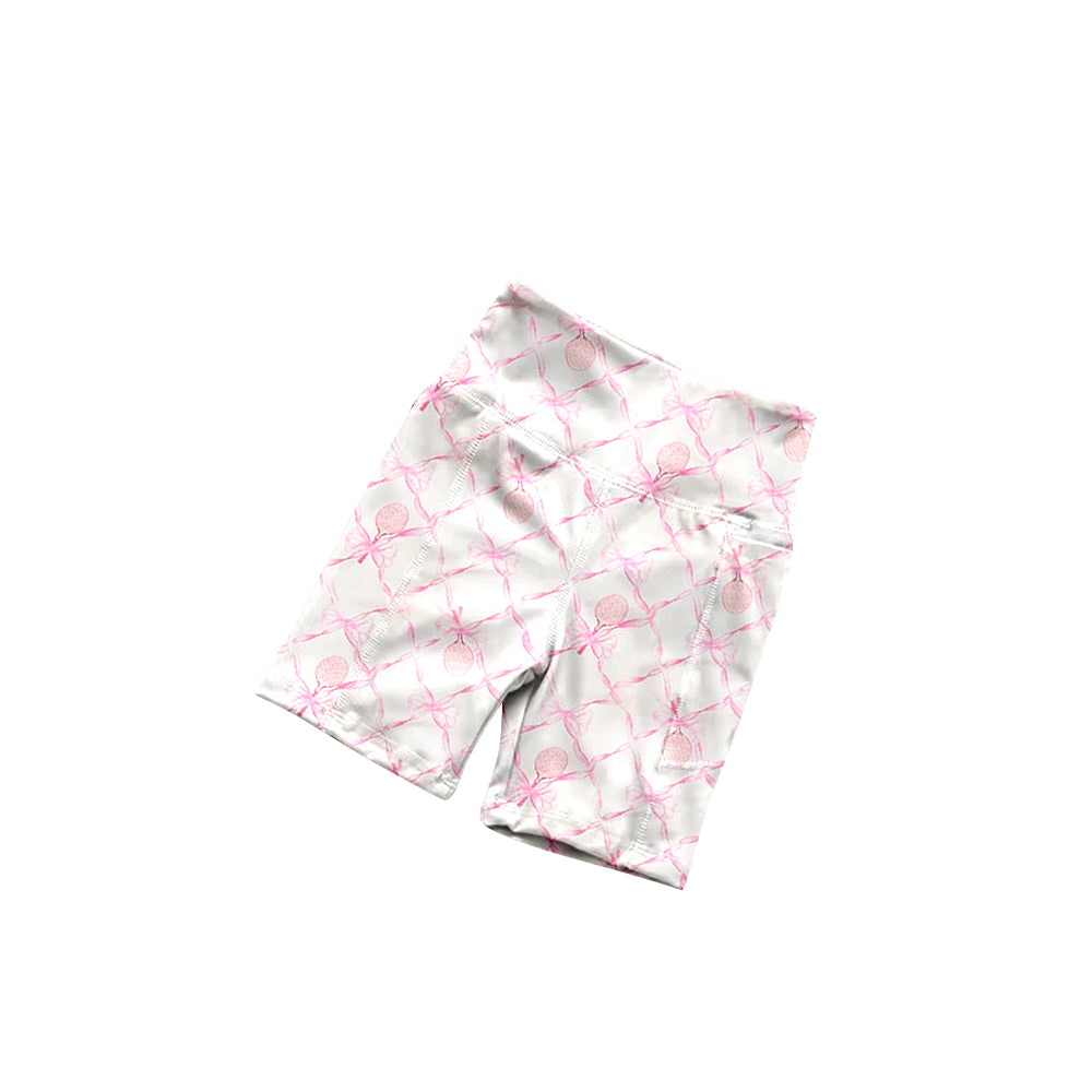 SS0397  White Yoga Shorts with Racket Bow D 4.25