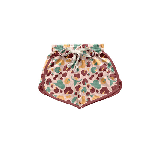 presale SS0399 Alpine Bull Head Colorful Leopard Print Shorts   2024 10.30
