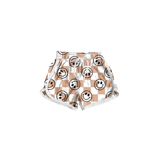 presale SS0407 Smiley Face Brown Plaid Shorts 2024 11.13