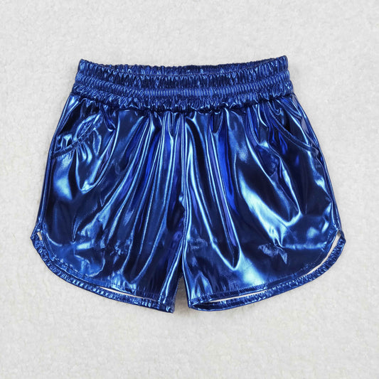 SS0409 Shiny leather royal blue shorts D 4.24