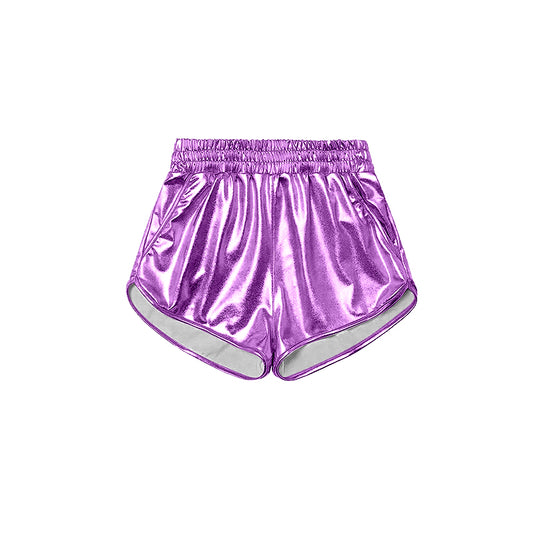 presale SS0411  Shiny purple leather shorts  2024 11.30