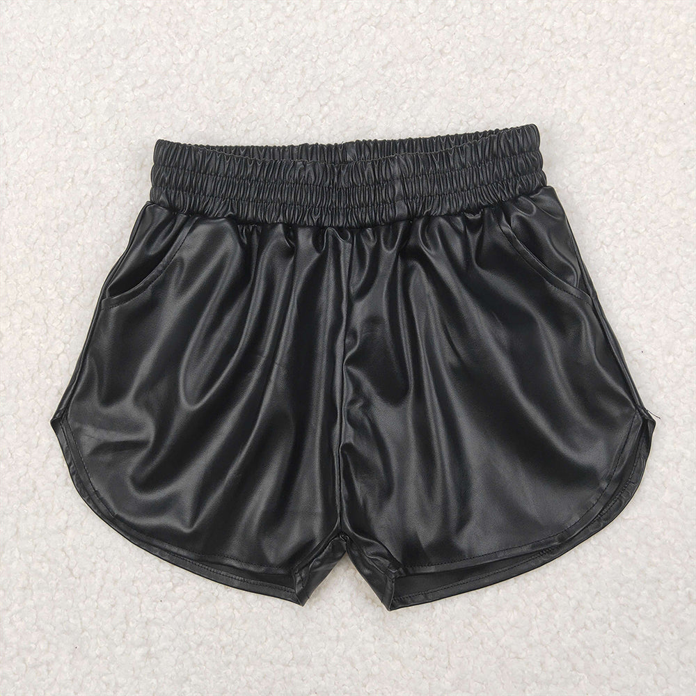 SS0413 Shiny black leather shorts  D 3.27