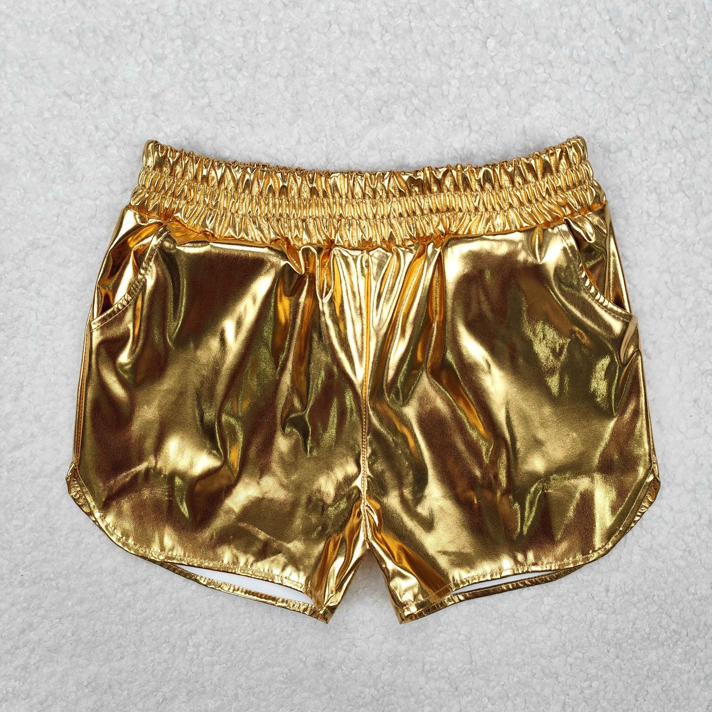 SS0417  Shiny leather gold shorts D 4.28