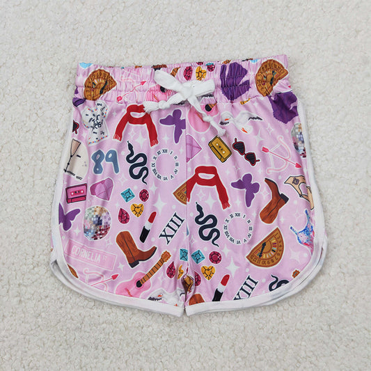 SS0419 Baby Girls Lavender Singer Butterfly Shorts Bottoms    D 3.31