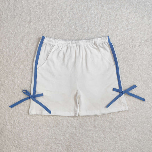 SS0424 Baby Girls Ivory Cotton Bow Sports Shorts Bottoms D 3.3
