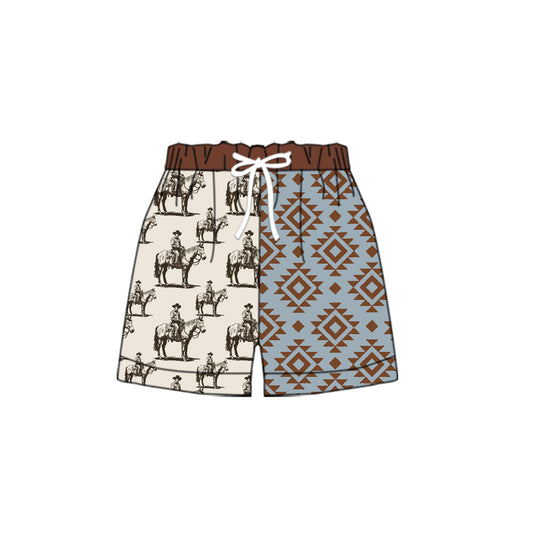 presale SS0453 Baby Boys Western Horse Aztec Trunks 2025 2.15