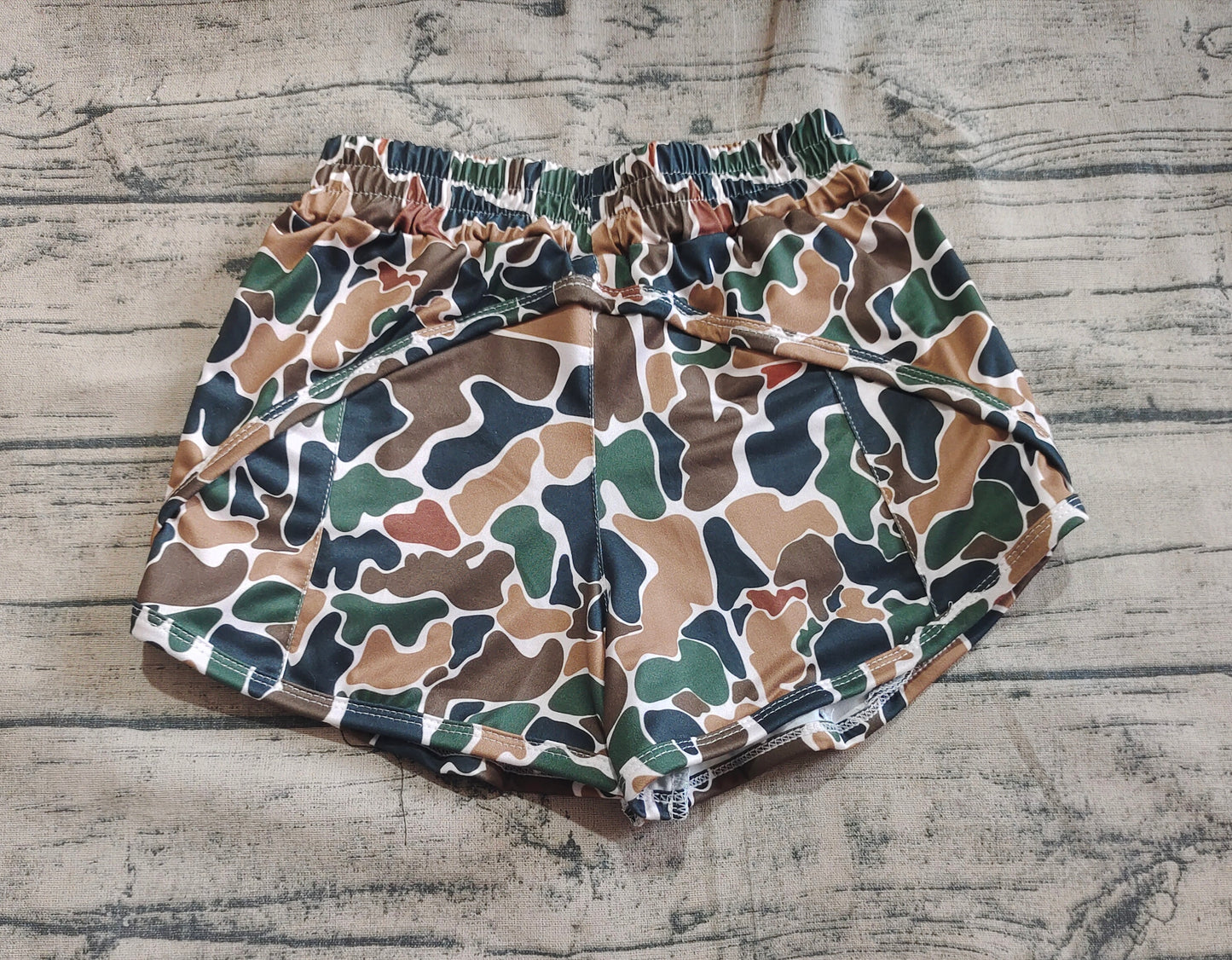 SS0465 Baby Girls Dark Brown Camo Yoga Shorts Bottoms  D 5.22