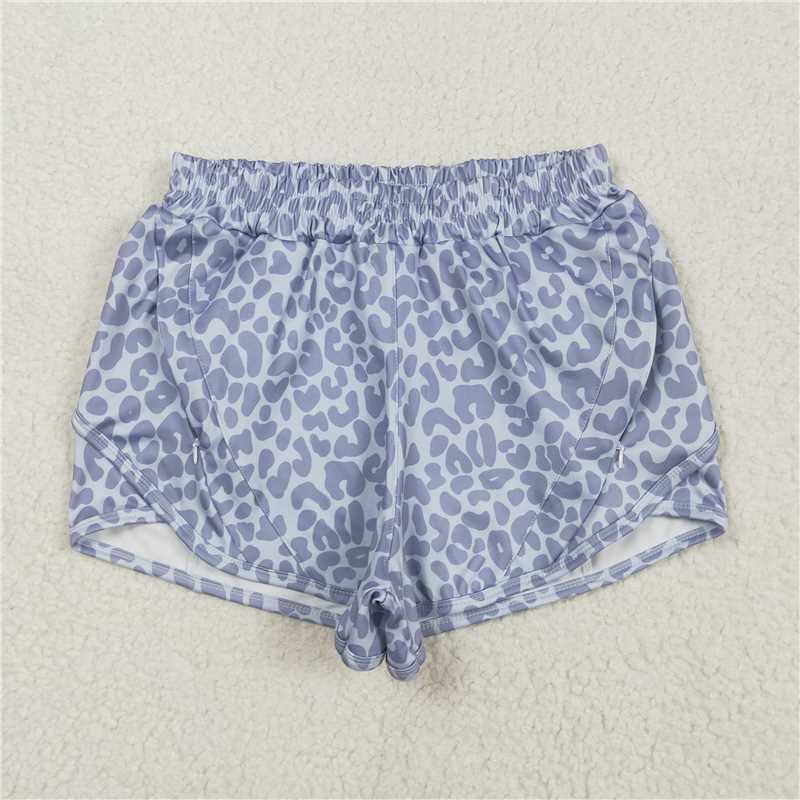 SS0468  Adult Women Gray Camo Yoga Summer Shorts D 6.17