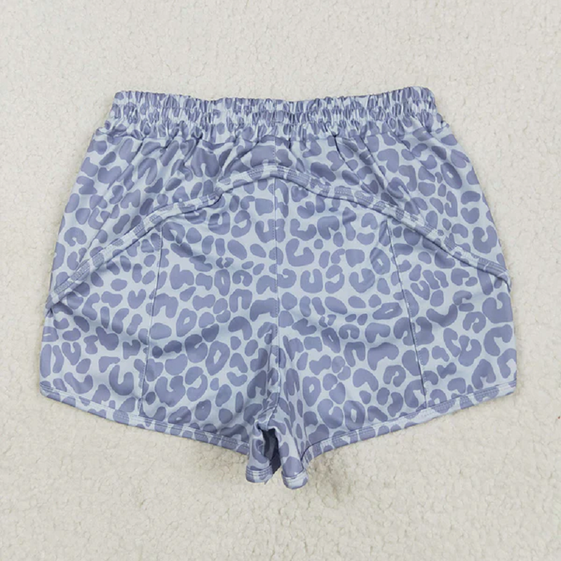 SS0468  Adult Women Gray Camo Yoga Summer Shorts D 6.17