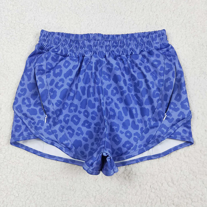 Mommy and me Baby Girls Blue Leopard Yoga Zip Shorts Bottoms D 5.22