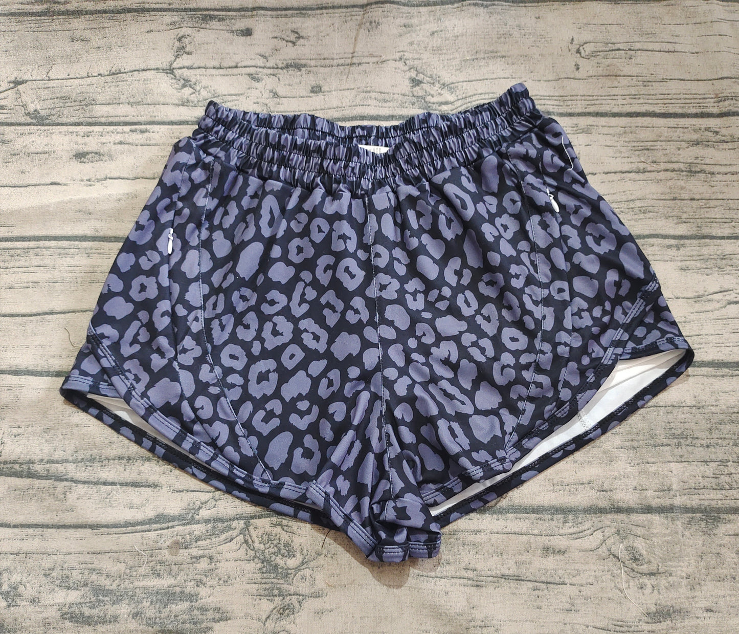 SS0471 Adult Women Black Leopard Yoga Summer Shorts D 4.11
