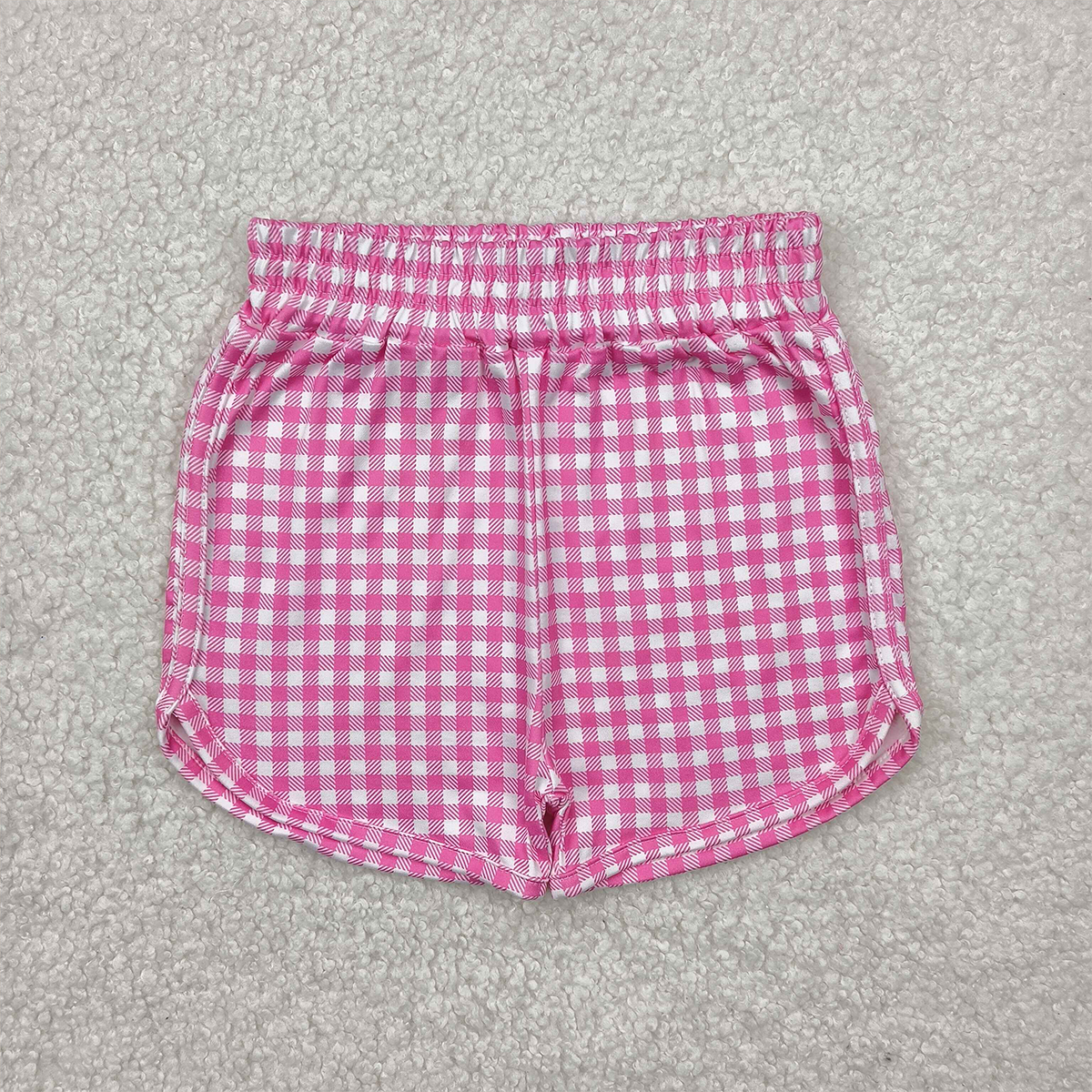 SS0472 Baby Girls Pink Plaid Sport Shorts Bottoms   D 4.1