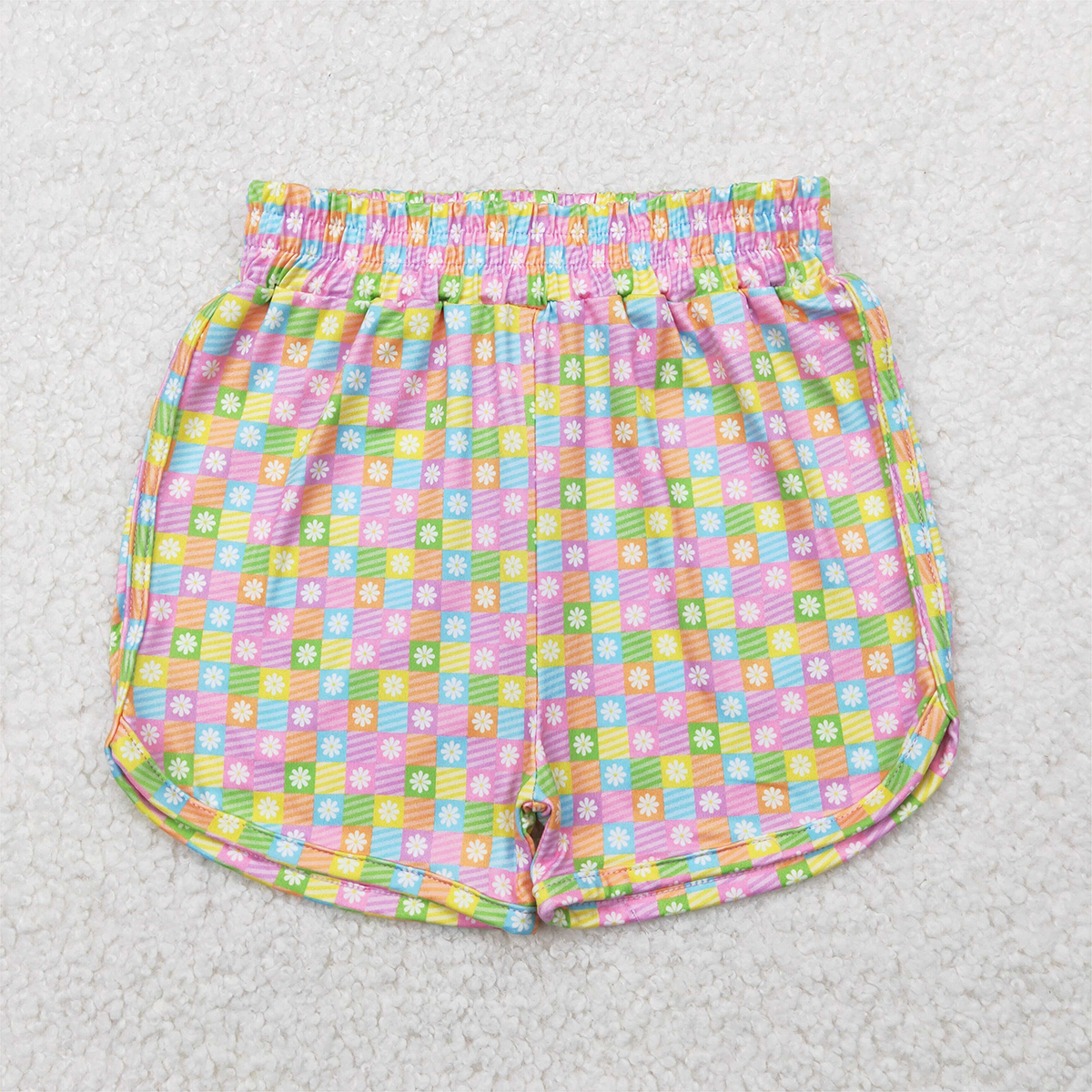 SS0474  Baby Girls Pink Plaid Flowers Sport Shorts Bottoms D 4.11