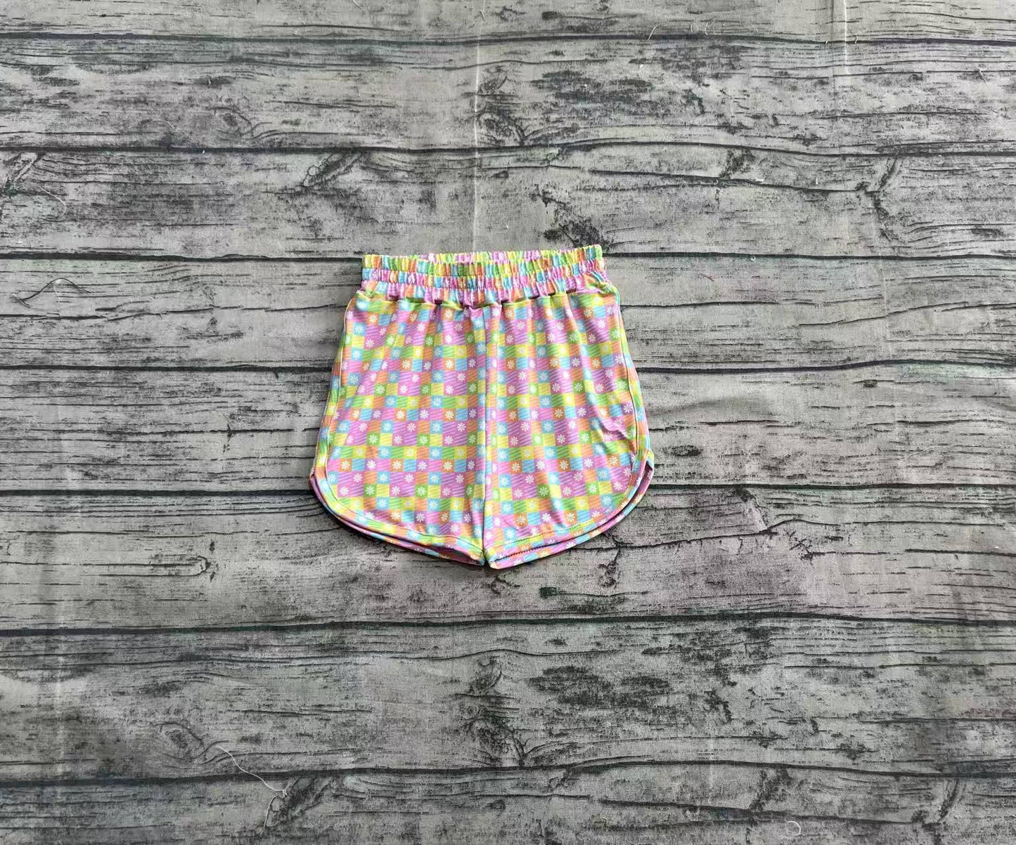 SS0474  Baby Girls Pink Plaid Flowers Sport Shorts Bottoms D 4.11