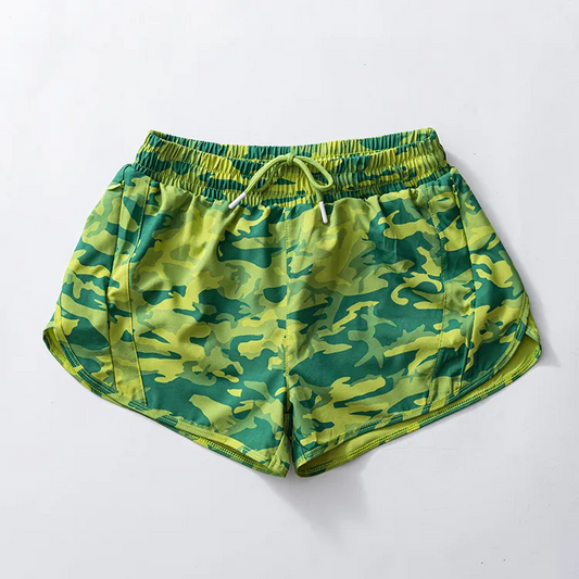 presale SS0478 Baby Girls Green Camo Yoga Shorts Bottoms D 3.11